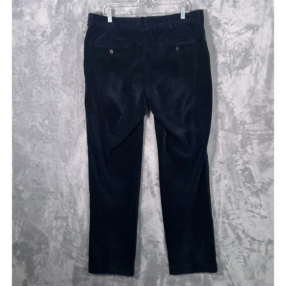 Polo Ralph Laure Preston Corduroy Pants Mens 36x34 Navy Blue Straight Chino